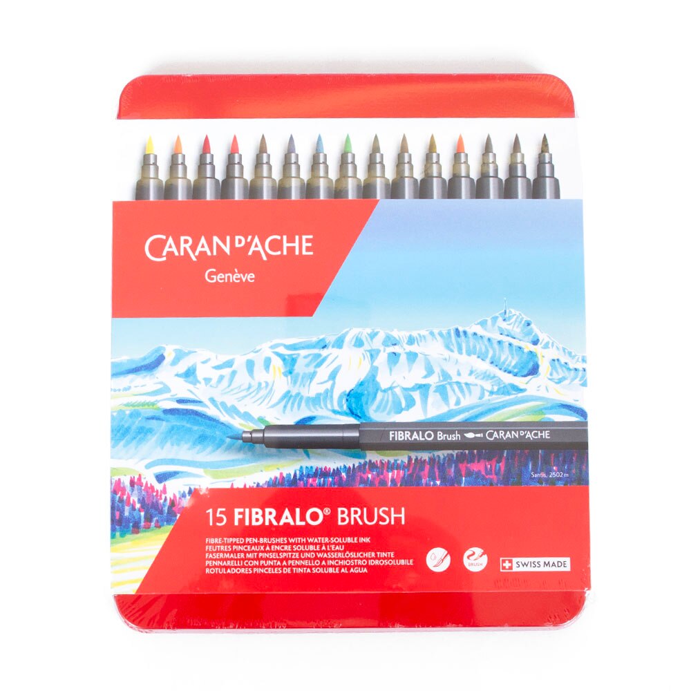 Marker Set, Art & School, Caran D'Ache, Fibralo, Brush Style, Set, 15 pieces, 1016999